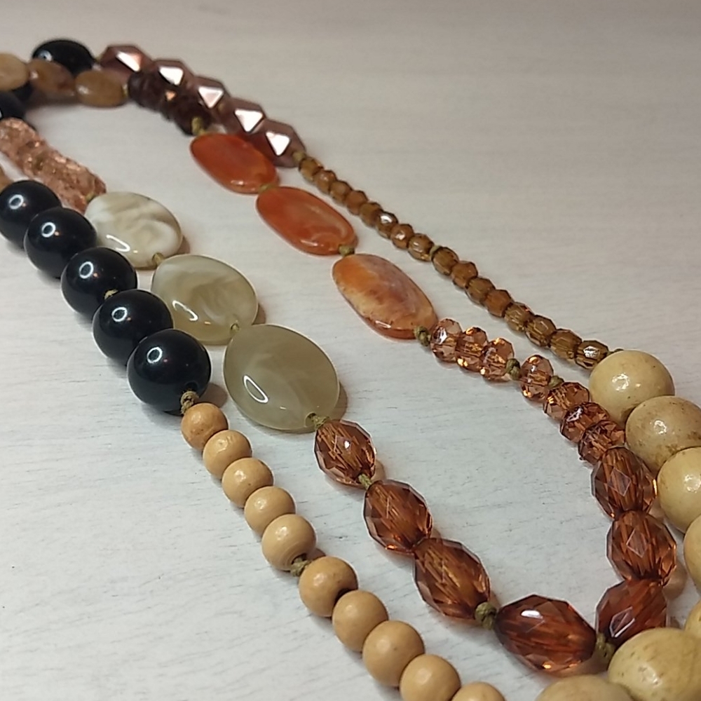 Boho Multi Stone Long Necklace/Wrap Bracelet